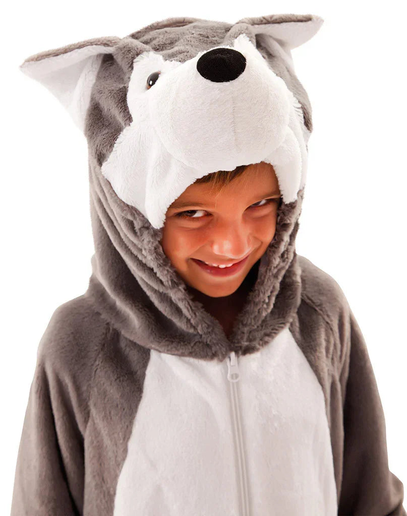 Disfraz de Lobo Gris de Peluche Infantil Lobo EuroCarnavales