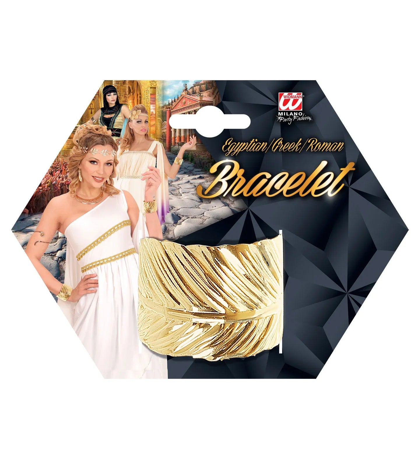 Brazalete Romano Dorado Metálico en Forma de Hoja Complementos Romanos y Griegos Widmann