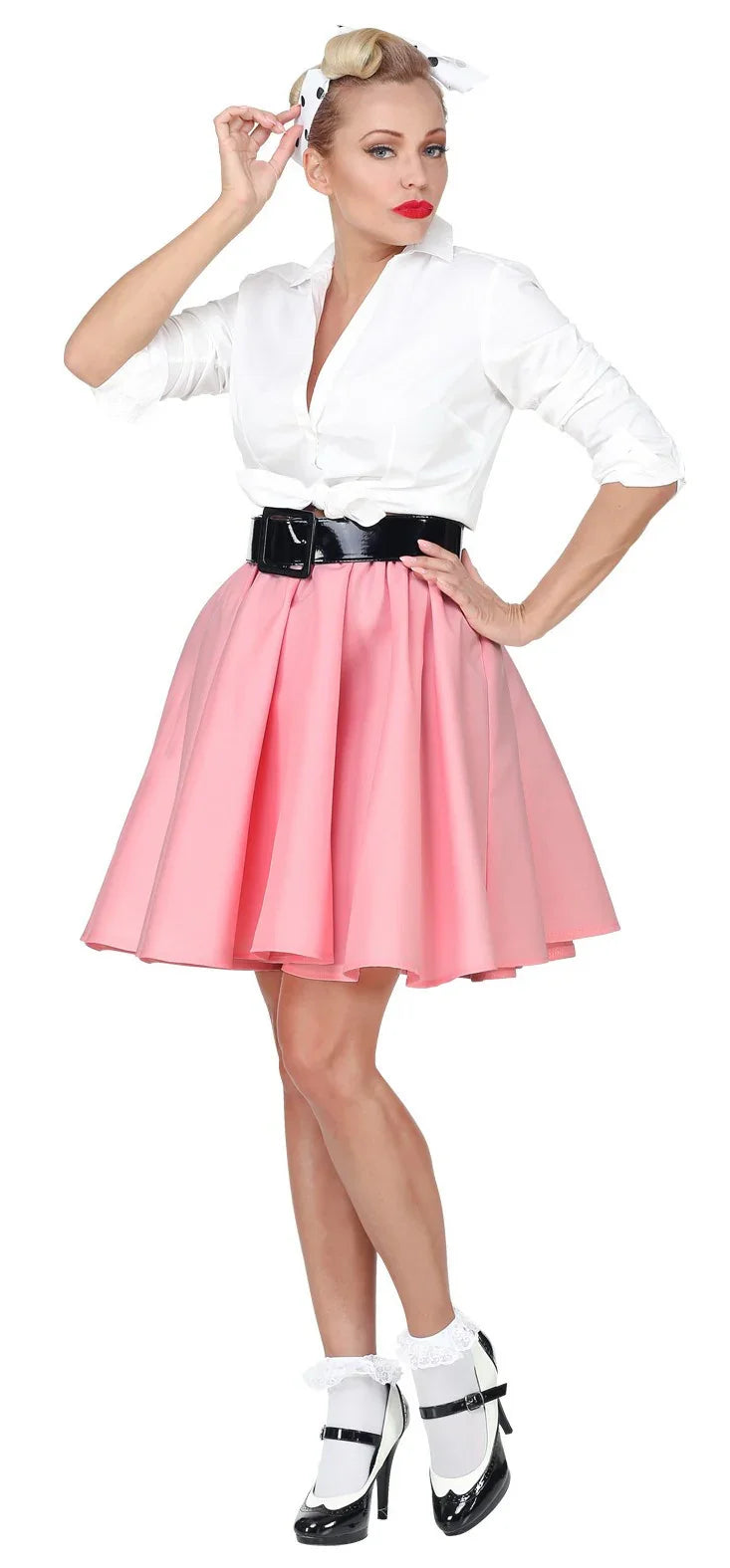 Falda Grease Rosa Estilo Pin Up Complementos Grease Años 40 - 50 Widmann