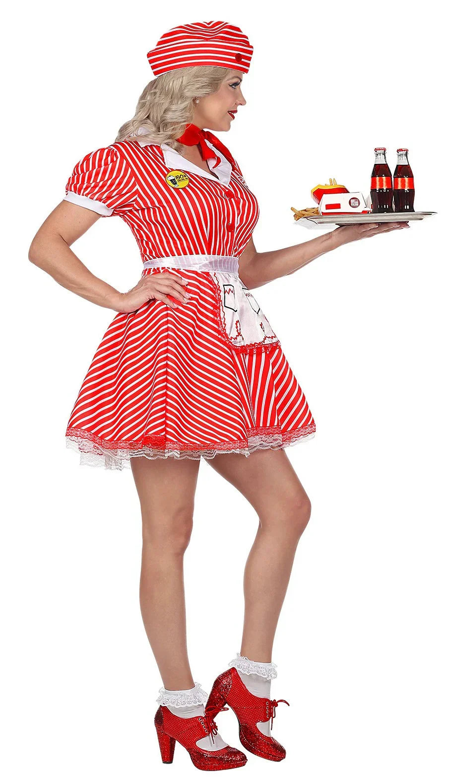 Disfraz de Camarera Pin Up Años 50 para Mujer Grease y Años 40 - 50 Widmann