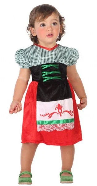 Disfraz de Tirolesa Roja y Verde para Bebé Oktoberfest Atosa