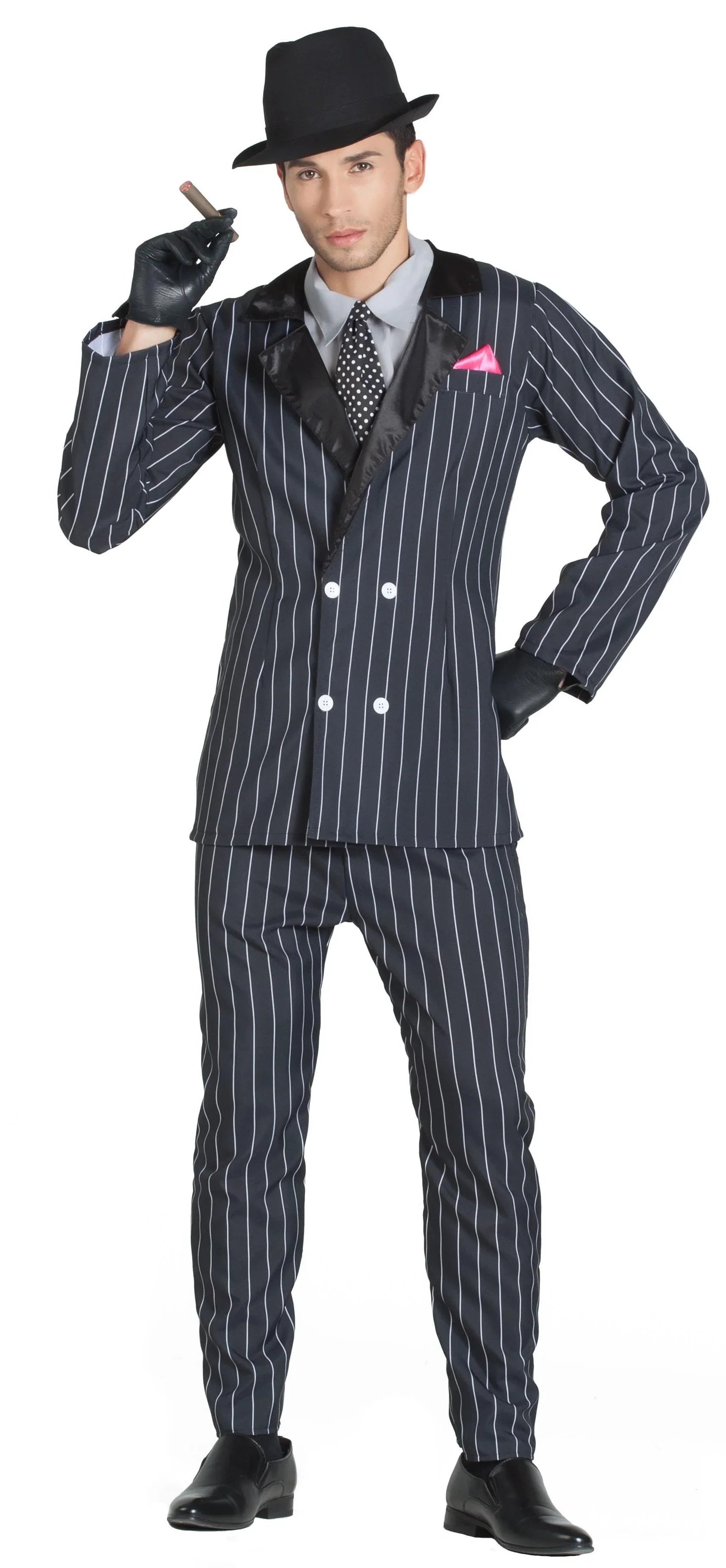 Disfraz de Gánster Al Capone para Hombre Años 20 Charleston y Gangster Kimokawaii