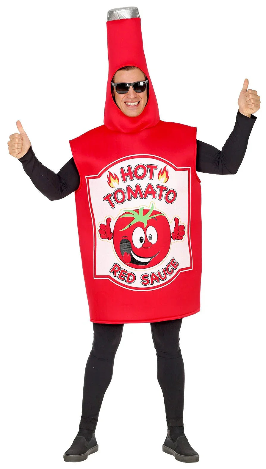 Disfraz de Bote de Ketchup Picante para Adulto Comida, Bebida y Fruta Widmann