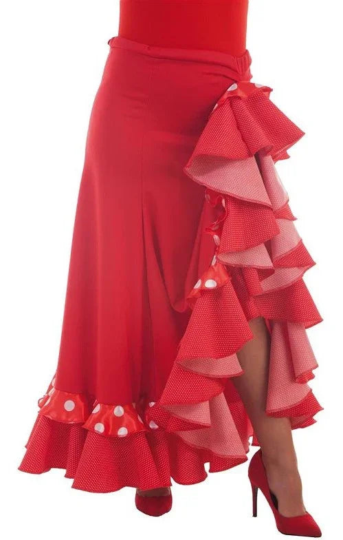 Falda Flamenca Roja para Mujer Sevillanas Fashion Manufacturer