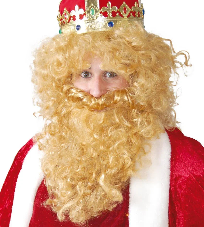 Peluca Rubia con Barba de Rey Mago Pelucas y Barbas de Reyes Magos Guirca