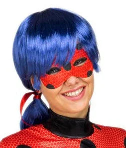 Peluca de LadyBug con Antifaz para Mujer LadyBug y CatNoir Viving