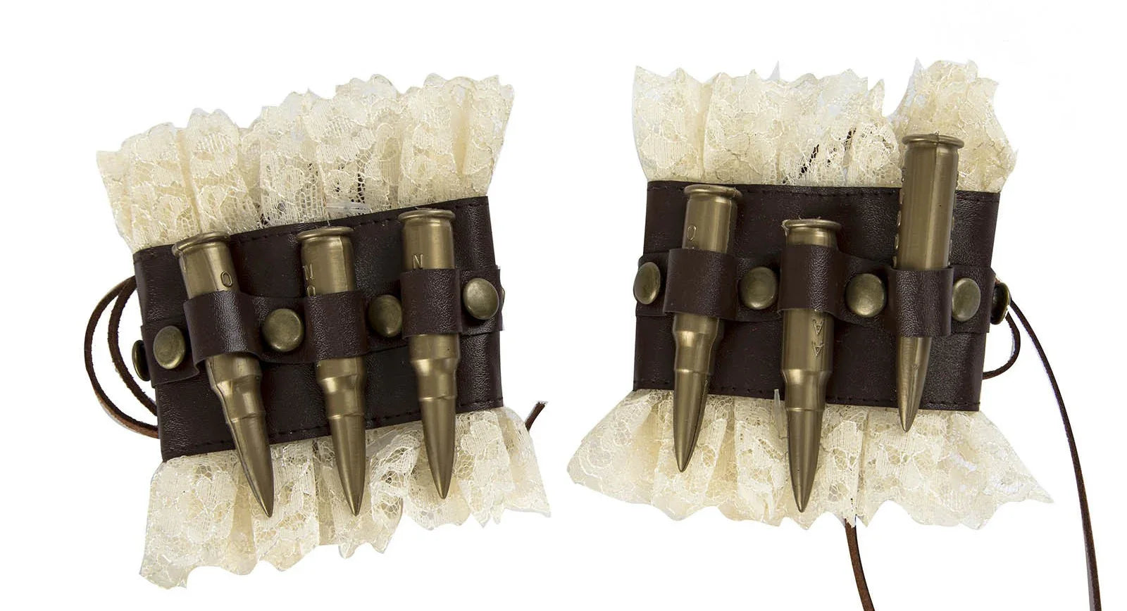 Brazaletes Steampunk con Encaje y Balas Steampunk Viving