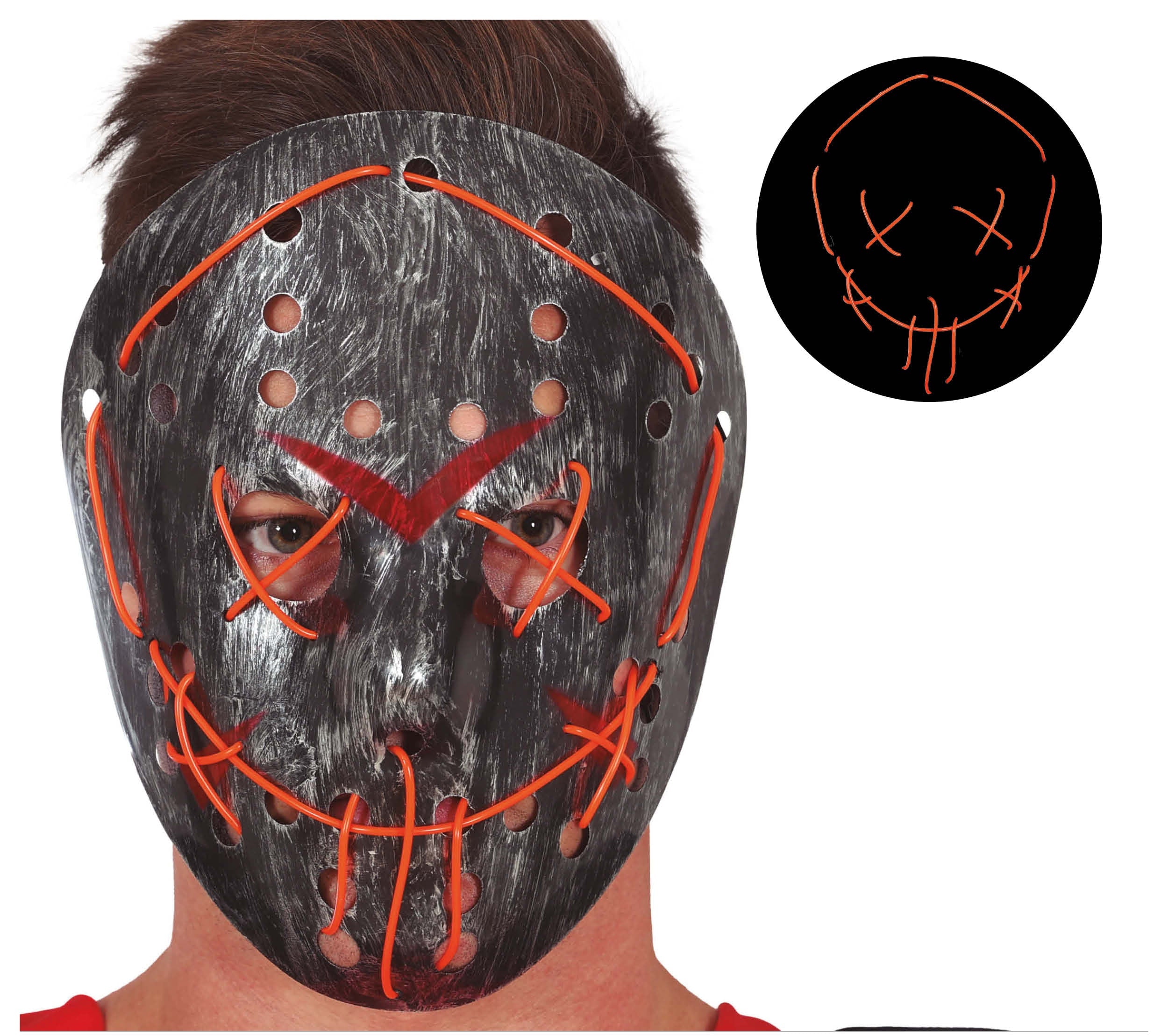 Masque de Hockey Couleur Argent avec Lumière