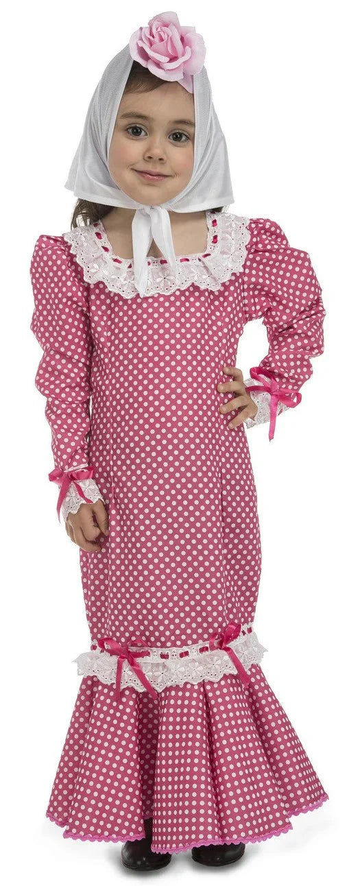 Disfraz de Chulapa Madrileña Rosa para Bebé Chulapos y Chulapas Viving
