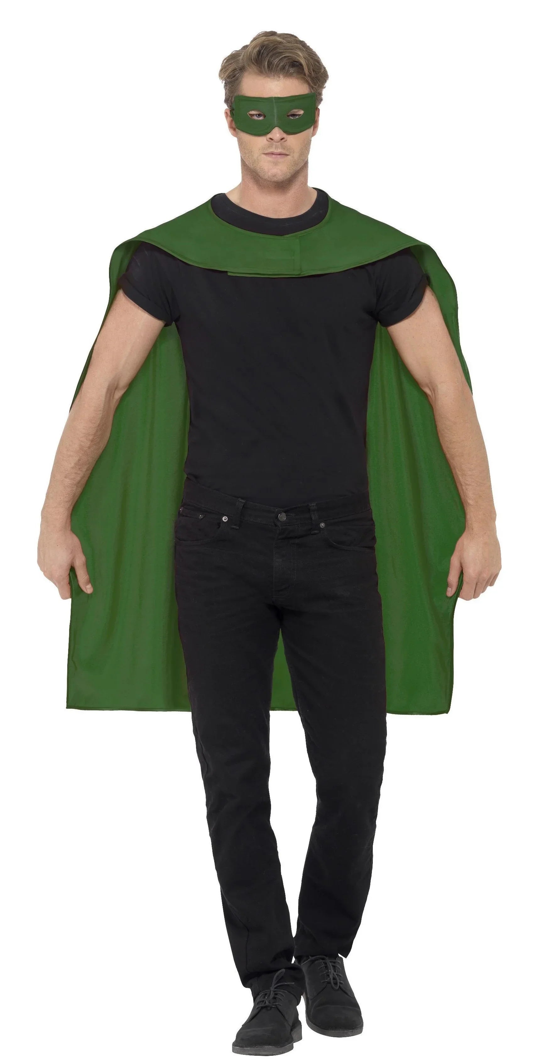 Capa Verde de Superhéroe con Antifaz para Adulto Capas Smiffys