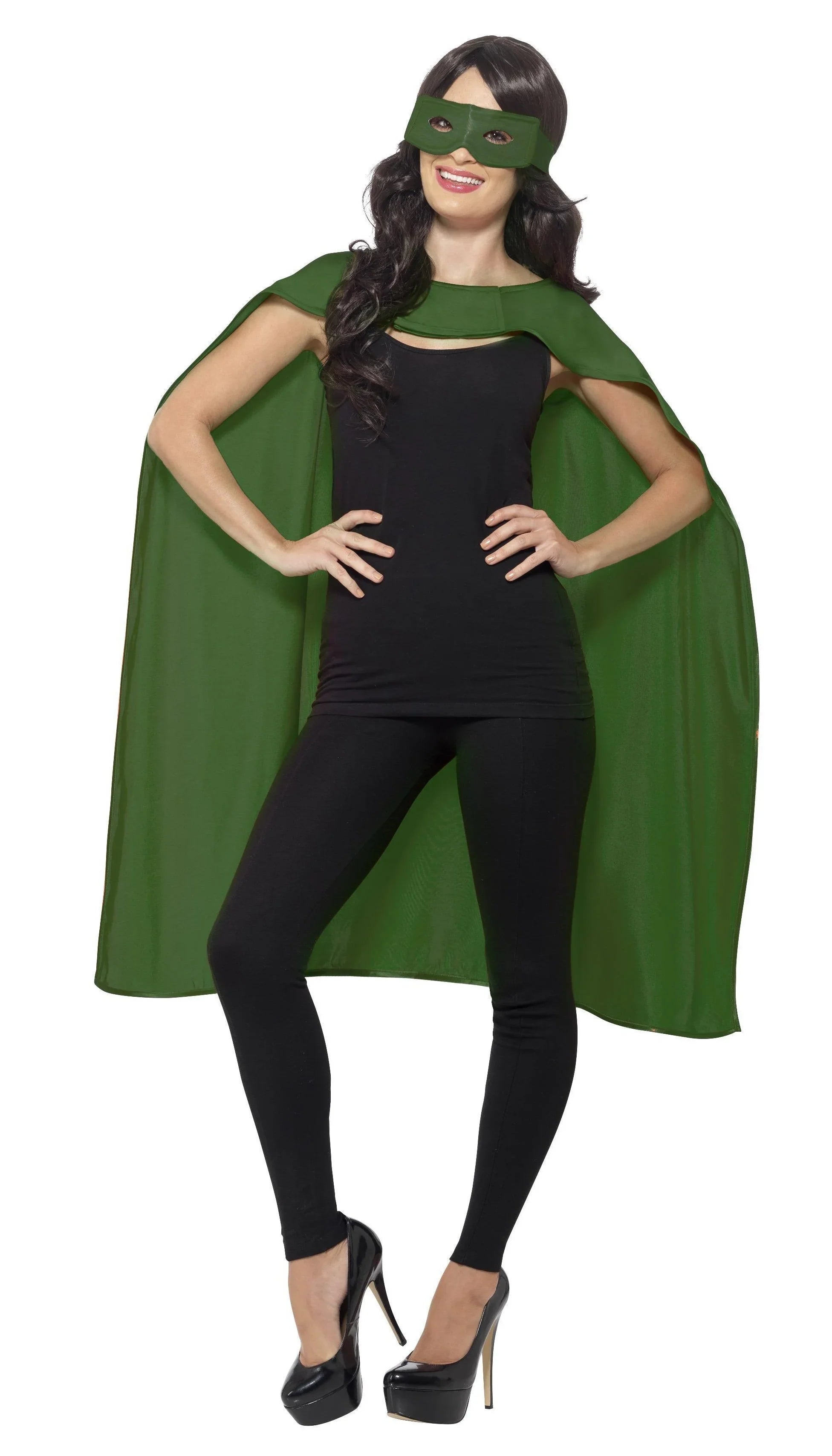 Capa Verde de Superhéroe con Antifaz para Adulto Capas Smiffys