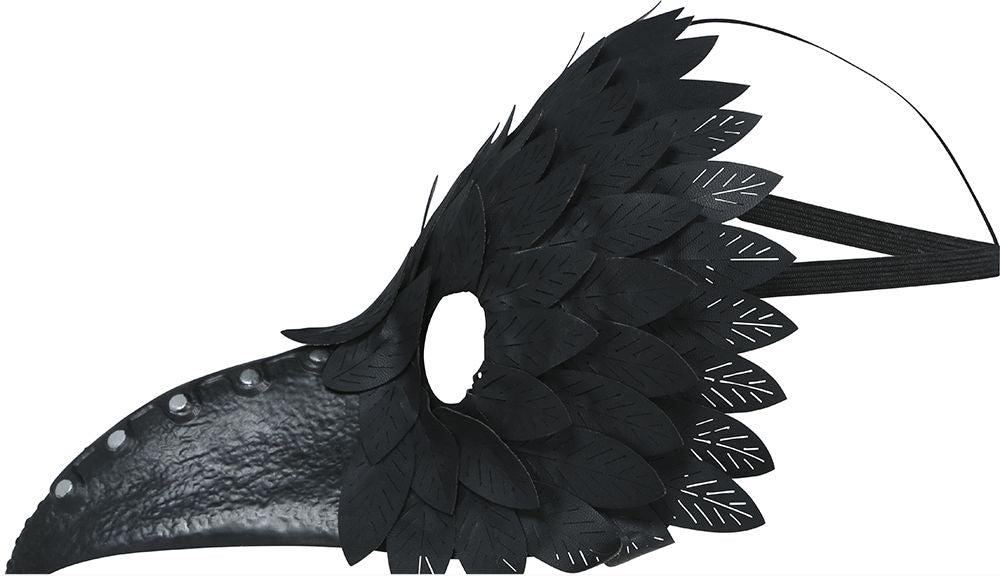 Masque noir à plumes