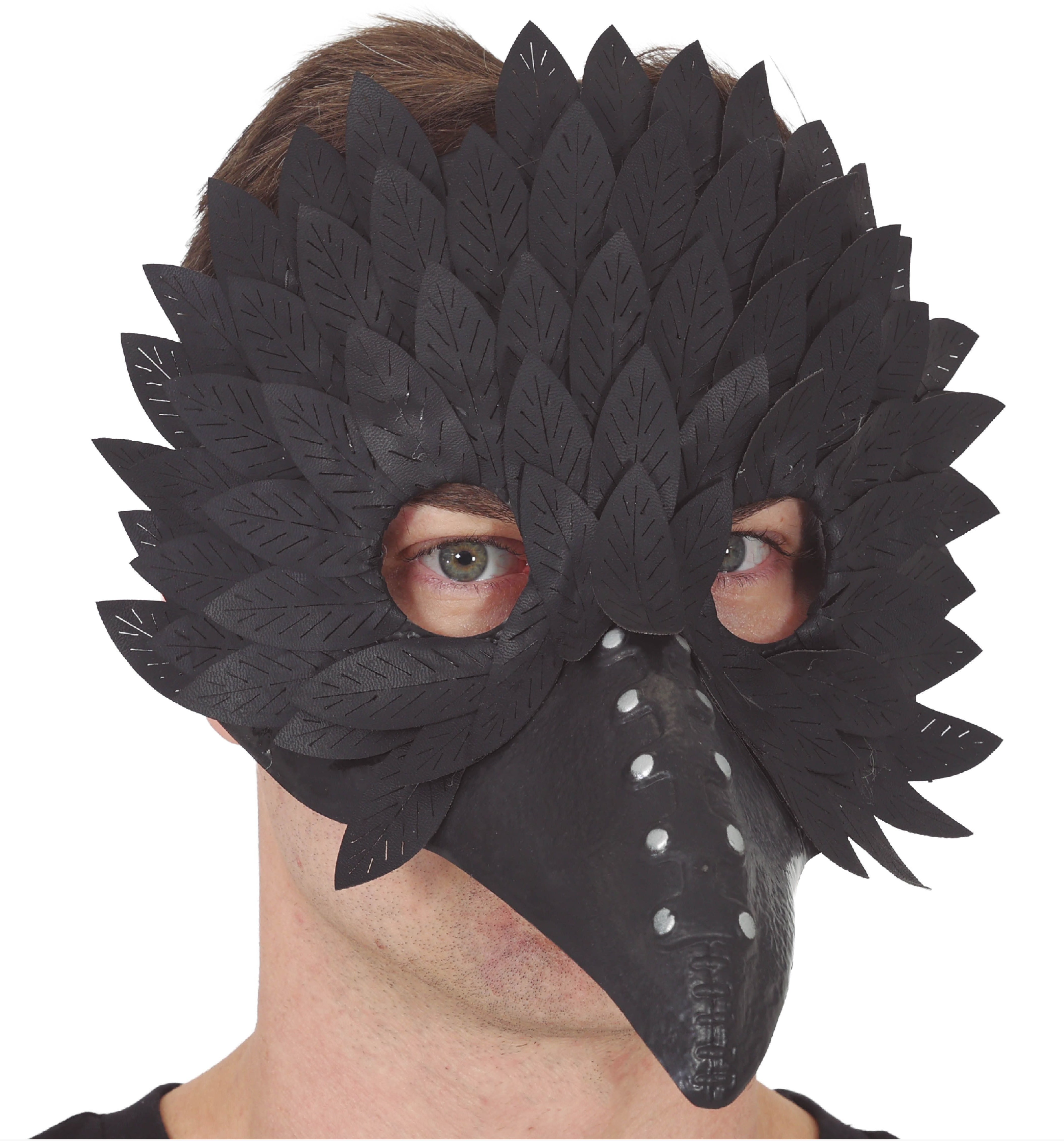 Masque noir à plumes