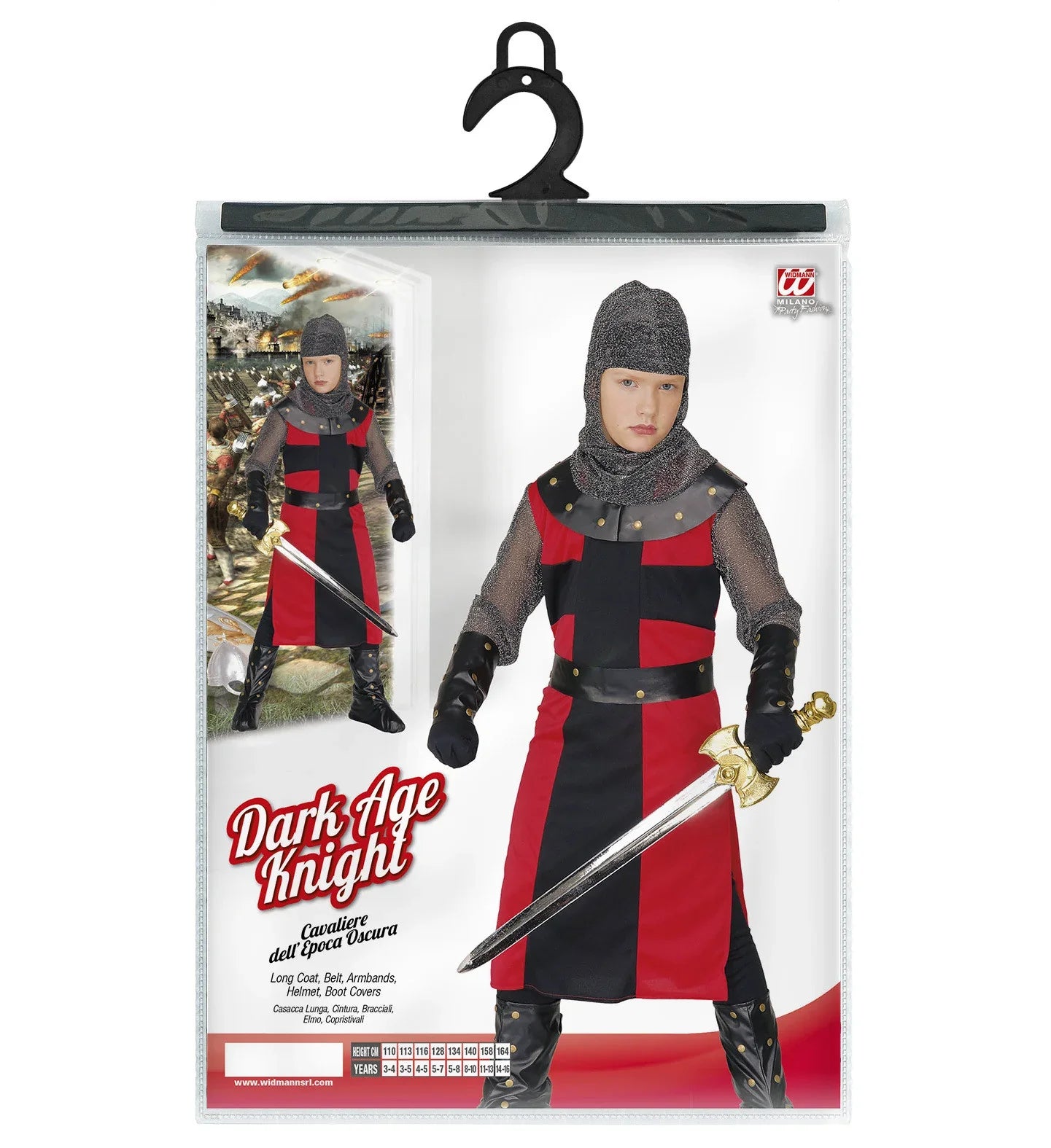 Disfraz de Caballero Medieval Cruzado para Niño Medieval Infantiles Widmann