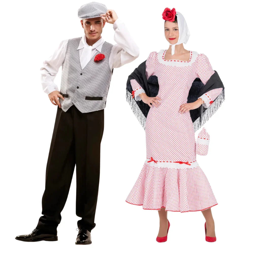 Disfraces en Pareja de Chulapo Madrileño y Chulapa Blanca Chulapos y Chulapas Disfraces Simon