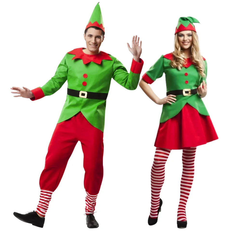 Disfraces en Pareja de Elfo de Papá Noel Elfos Navideños Disfraces Simon