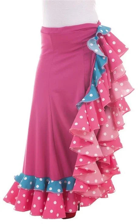 Falda Flamenca Rosa para Mujer Sevillanas Llopis