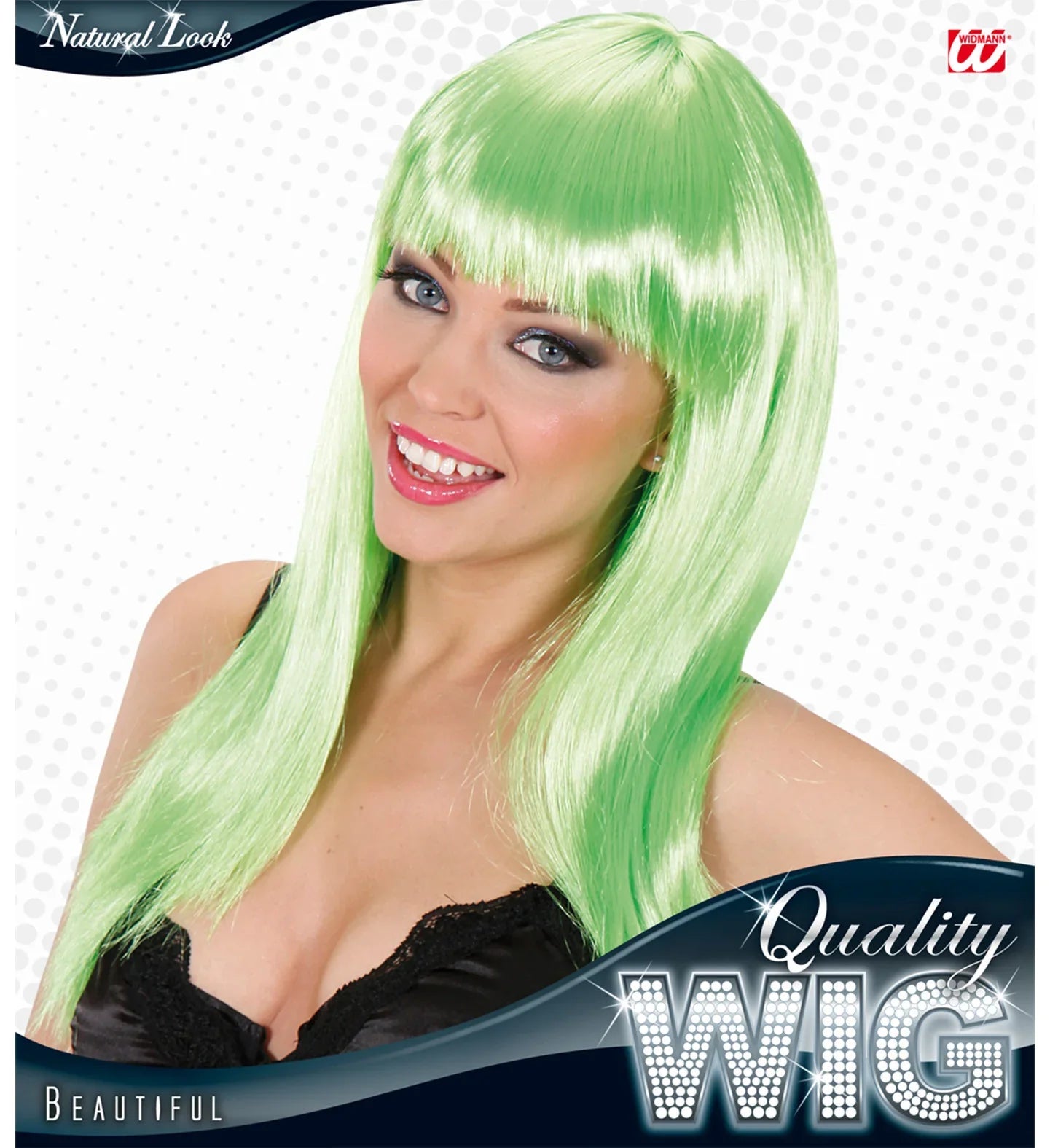 Peluca Verde de Melena Larga con Flequillo COMPLEMENTOS Widmann