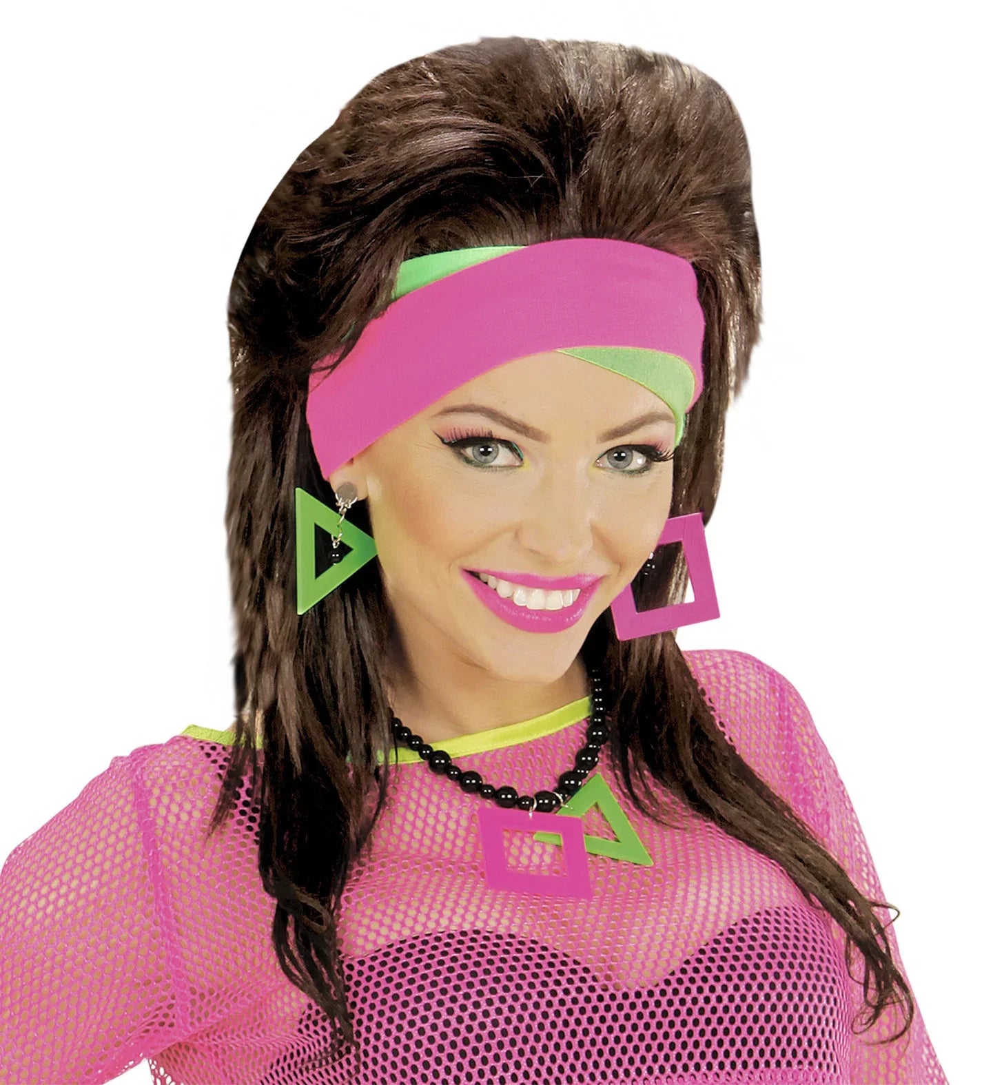 Peluca Lisa Castaña con Flequillo Lujo COMPLEMENTOS Widmann