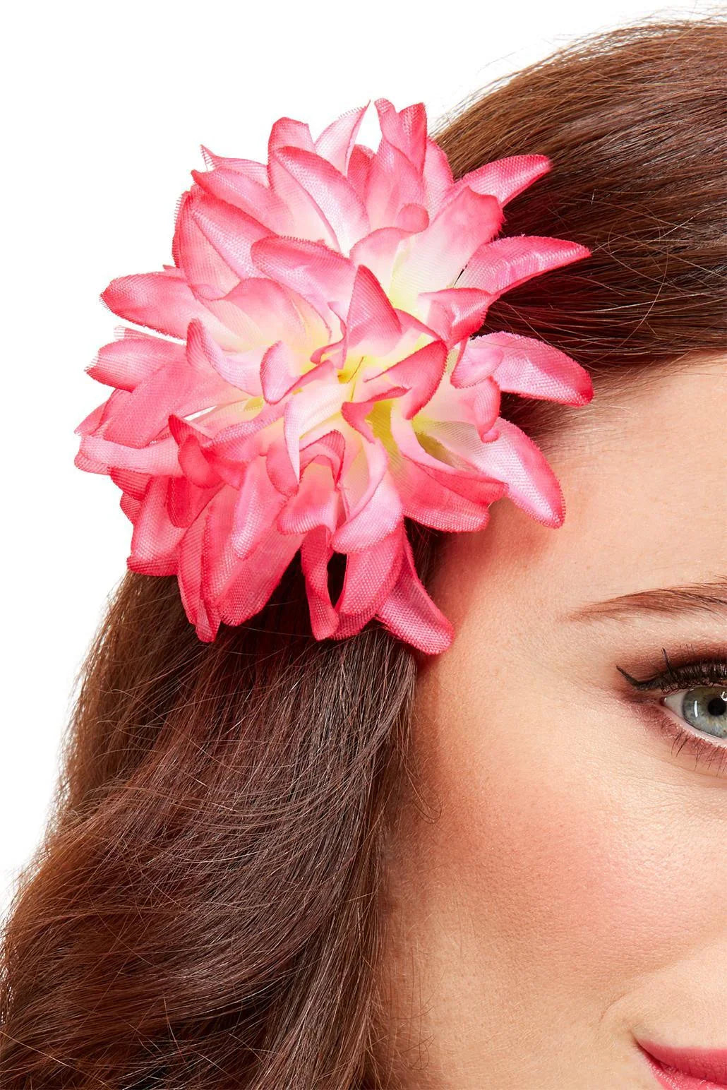 Flor Hawaiana Rosa para el Pelo con Pinza Complementos Hawaianos Smiffys