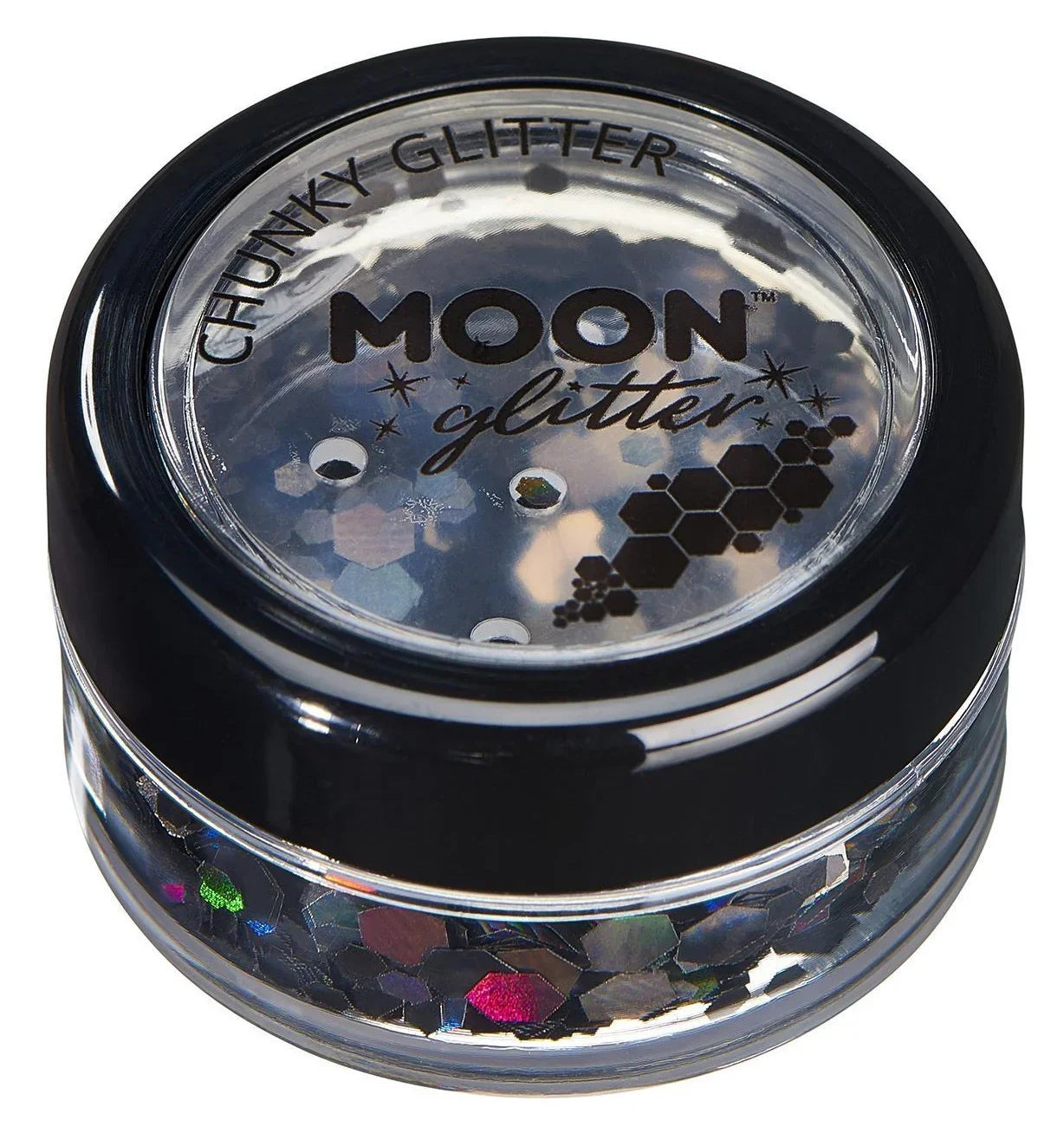 Purpurina Holográfica Gruesa en Varios Colores Purpurina y Escarcha Smiffys Negro