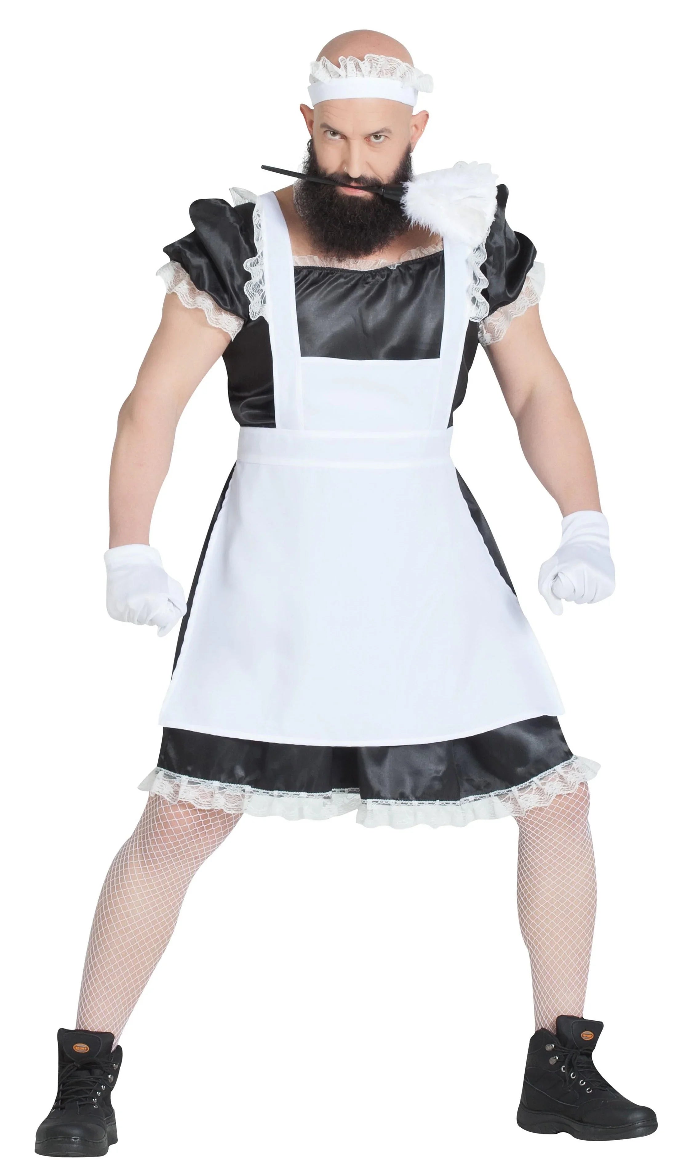 Disfraz de Sirvienta con Cofia para Hombre Despedidas Kimokawaii