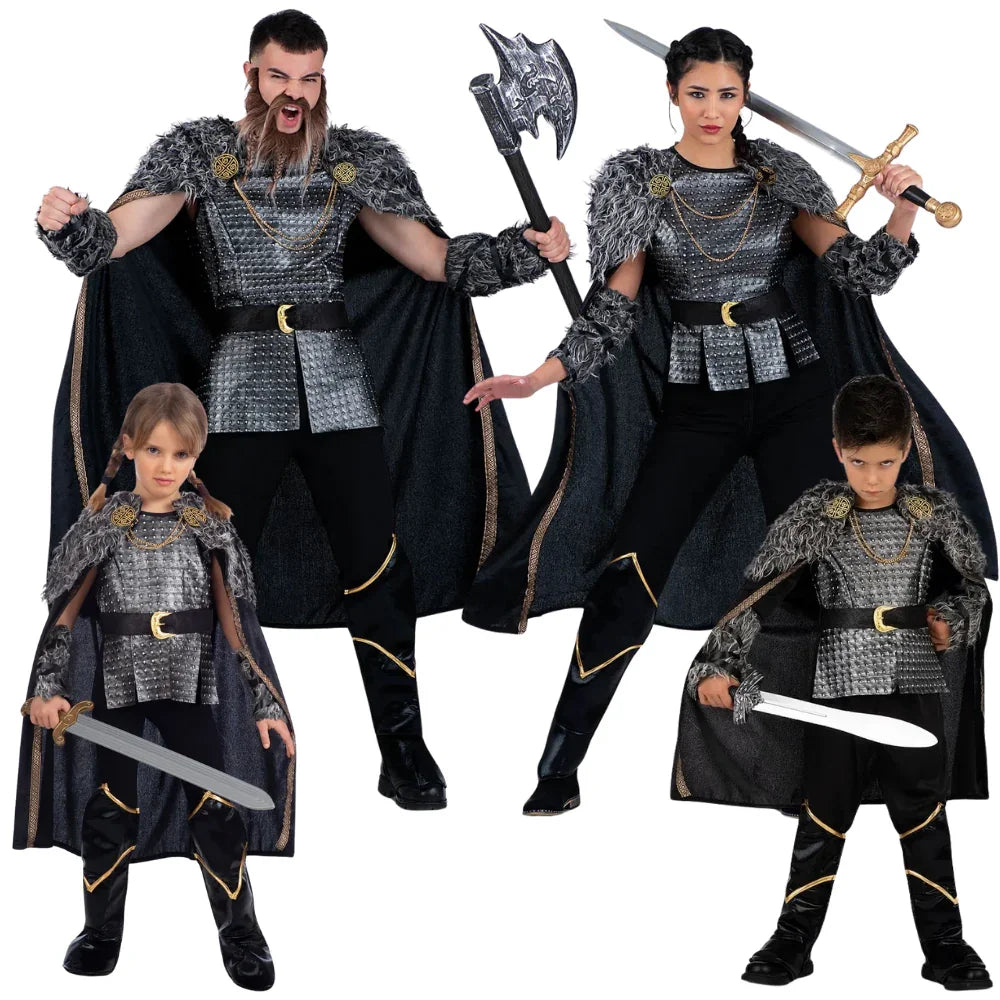 Disfraces para Grupo de Vikingos Negros con Capa Vikingo Disfraces Simon