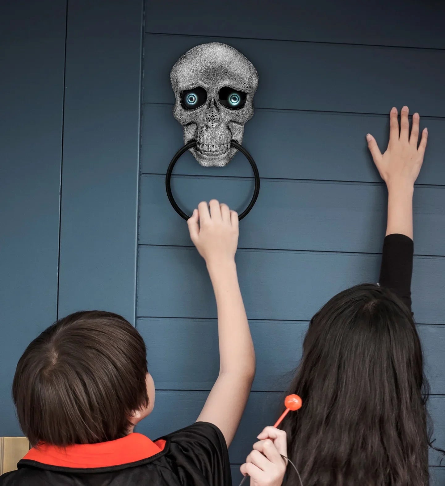 Picaporte de Calavera con Luz y Sonido Decoración Halloween Widmann