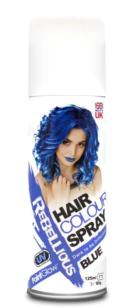 Spray para Pelo Fluorescente en Diferentes Colores Spray para Pelo EuroCarnavales Azul