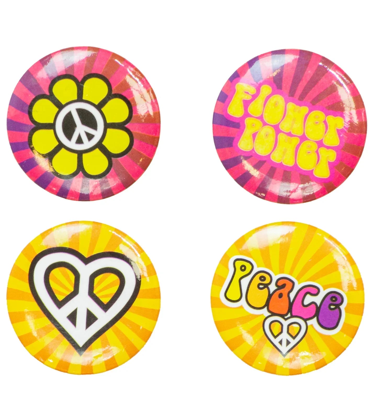 Pack de Chapas Hippies Flower Power Complementos Hippies Widmann