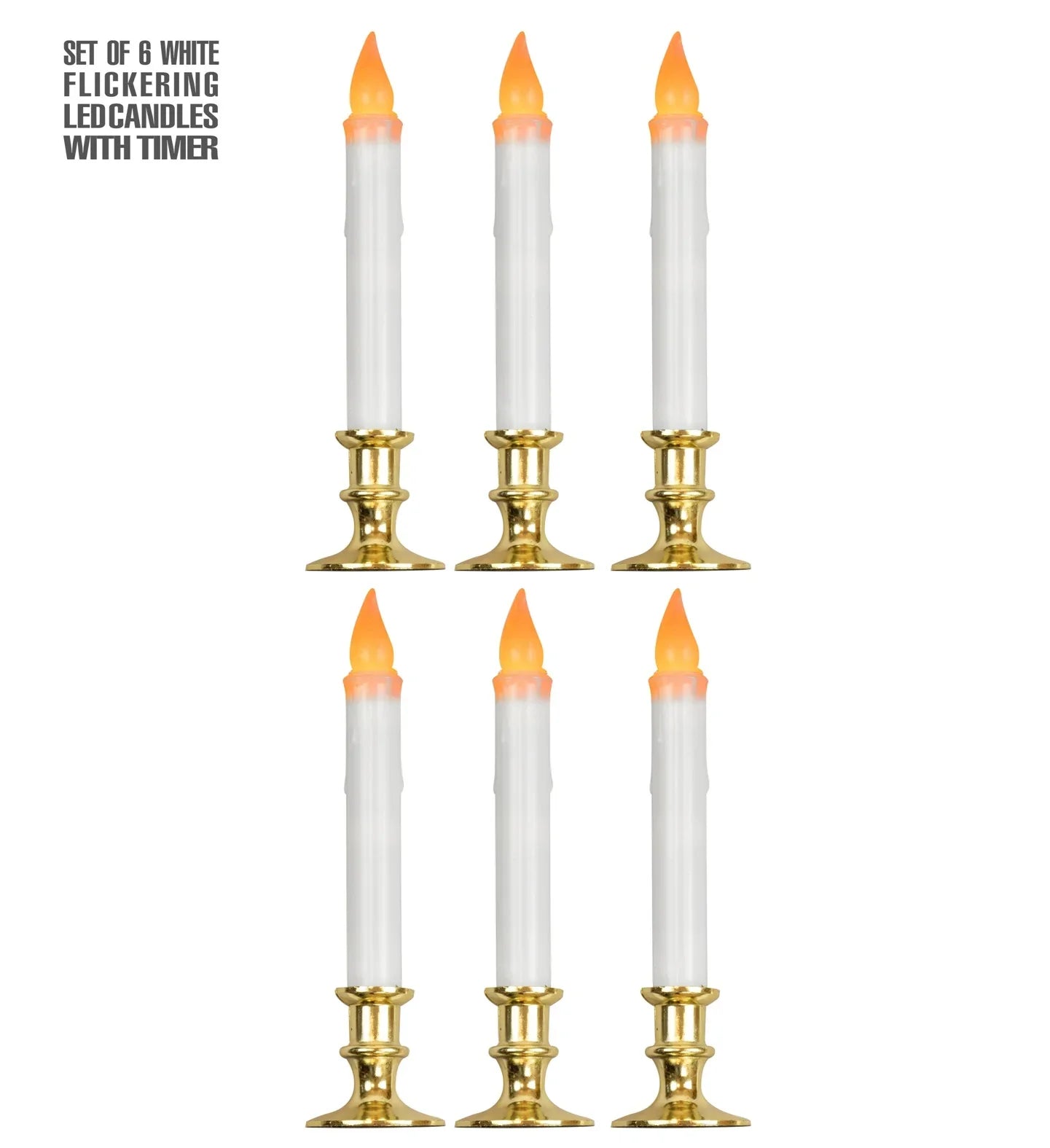 Set de 6 Candelabros con Velas Led y Temporizador Decoración Halloween Widmann
