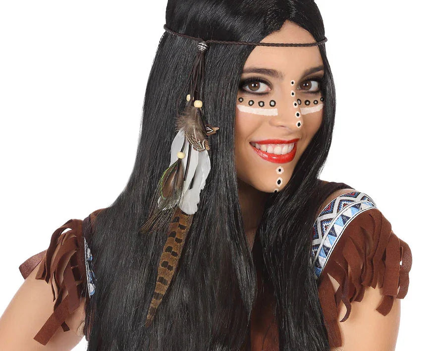 Cinta de India con Plumas para la Cabeza Complementos Indios Atosa