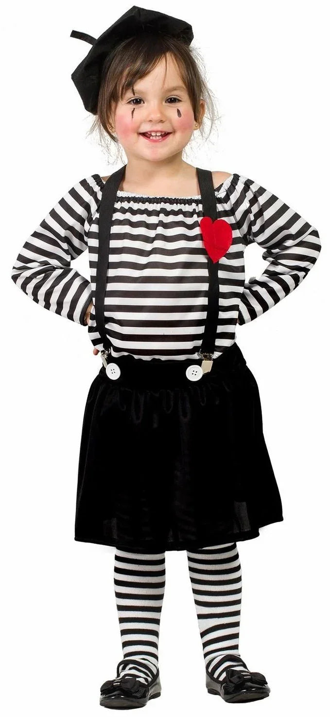 Disfraz de Mimo para Niña Mimo Kimokawaii