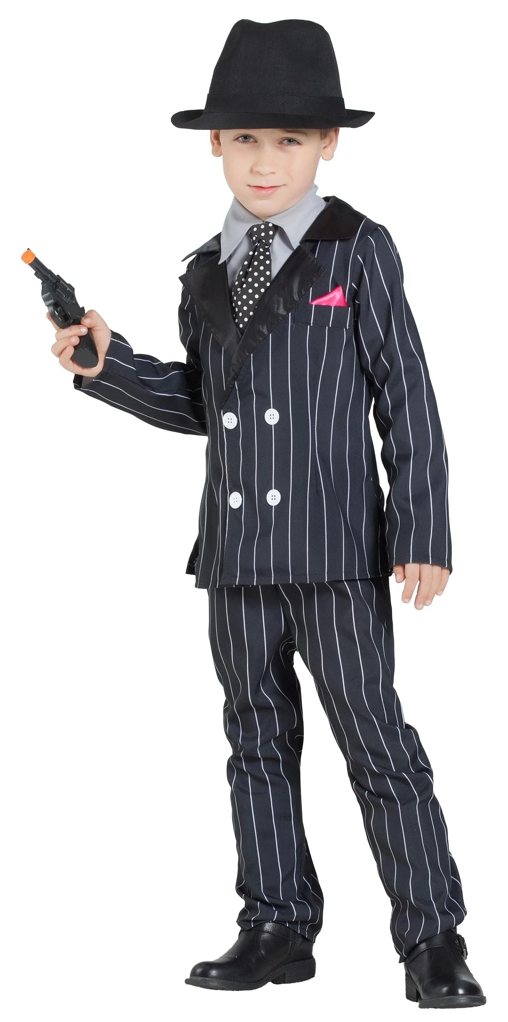 Disfraz de Gánster Al Capone para Niño Gánster y Mafioso Kimokawaii