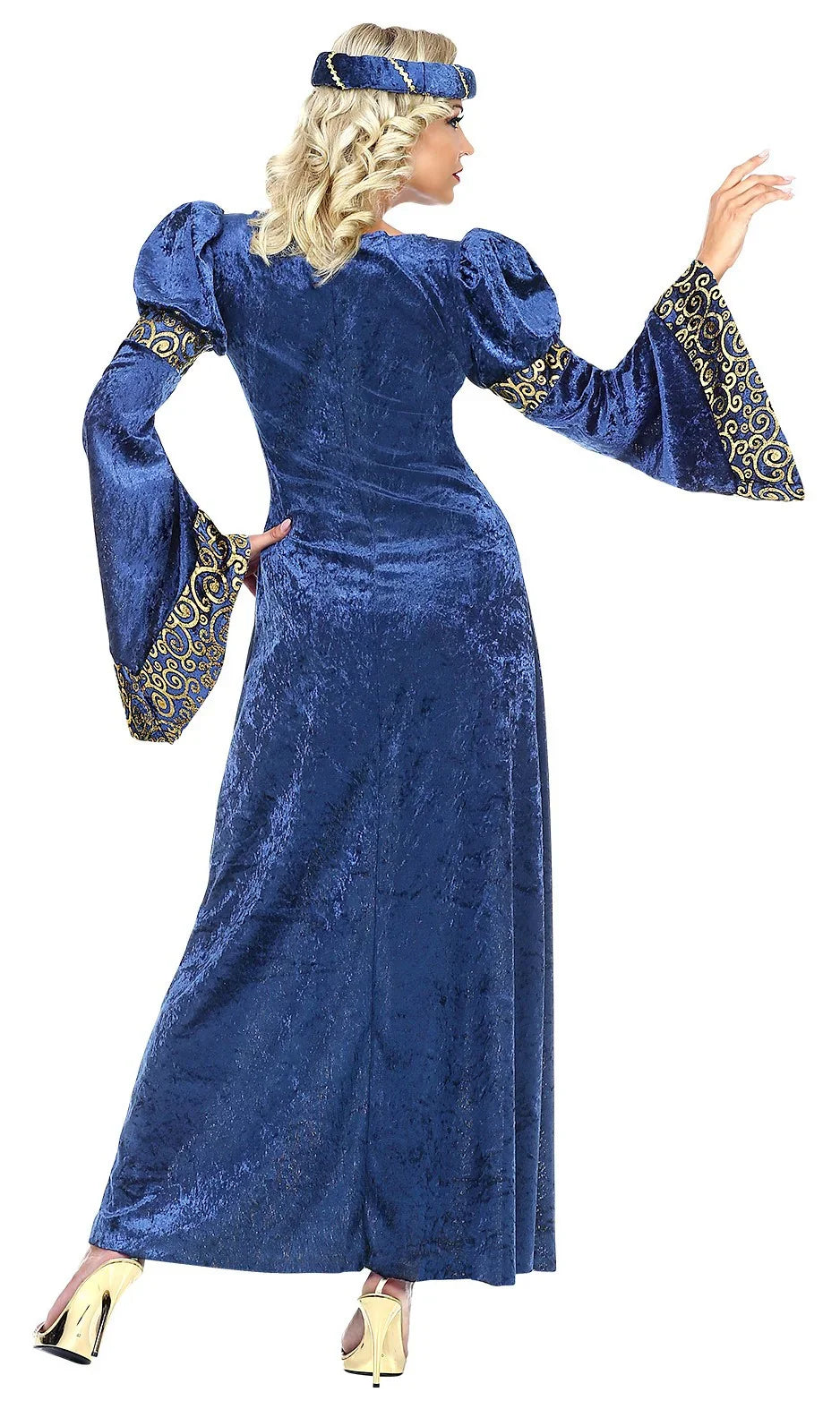 Disfraz de Noble de Corte Medieval Azul para Mujer Princesas y Damas Medievales Widmann