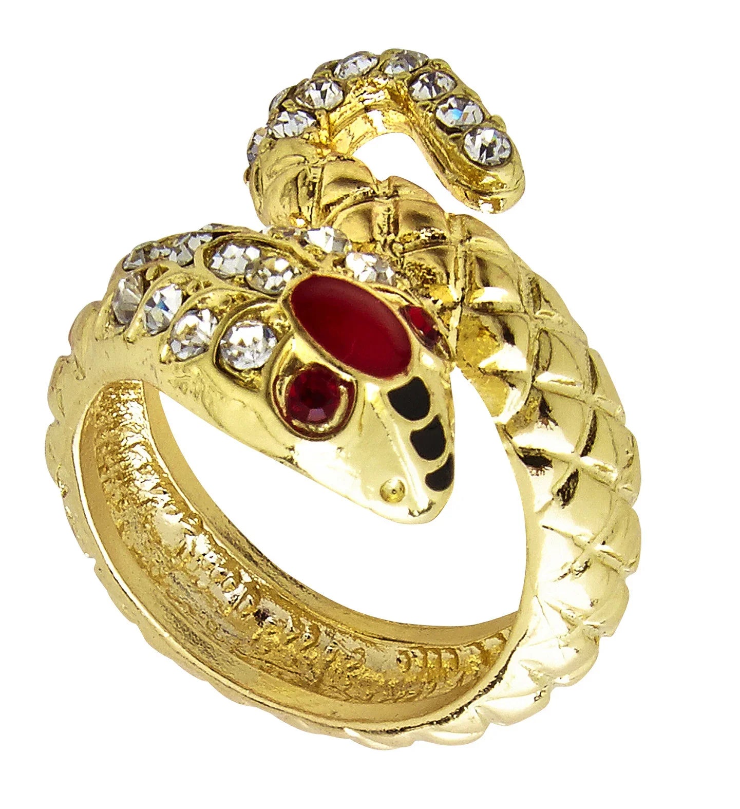Anillo de Egipcia con Serpiente Dorada y Gemas Complementos Egipcios Widmann