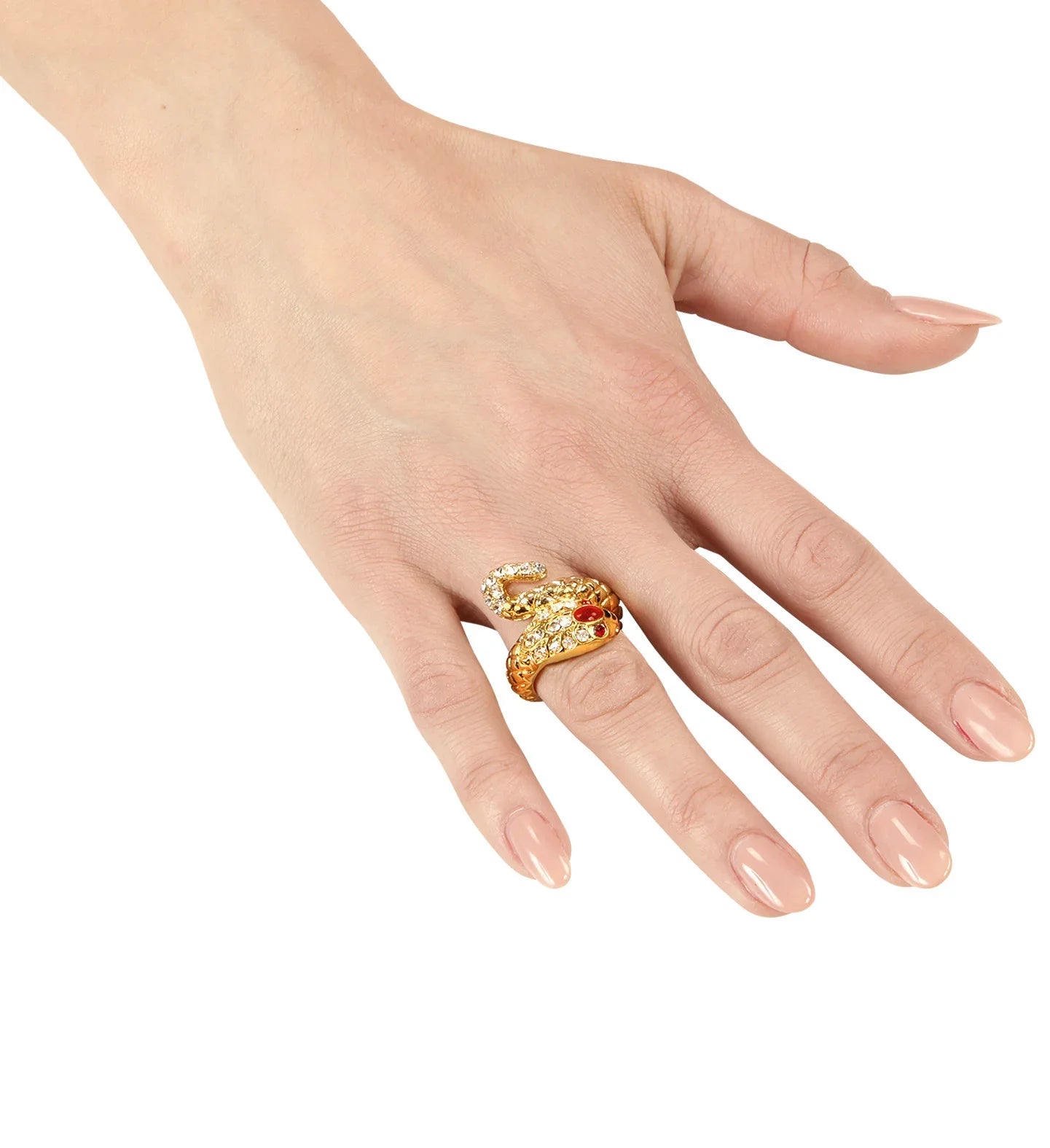 Anillo de Egipcia con Serpiente Dorada y Gemas Complementos Egipcios Widmann