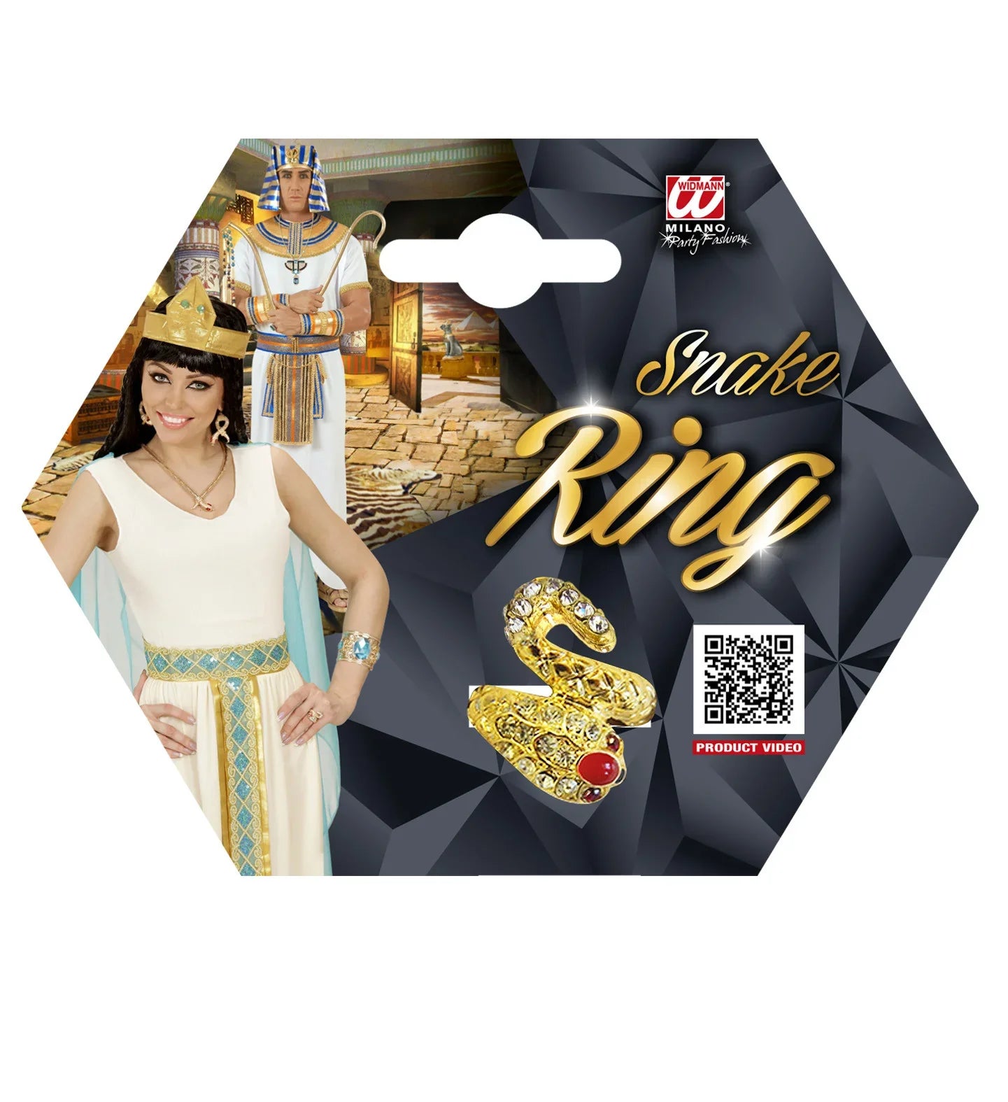 Anillo de Egipcia con Serpiente Dorada y Gemas Complementos Egipcios Widmann