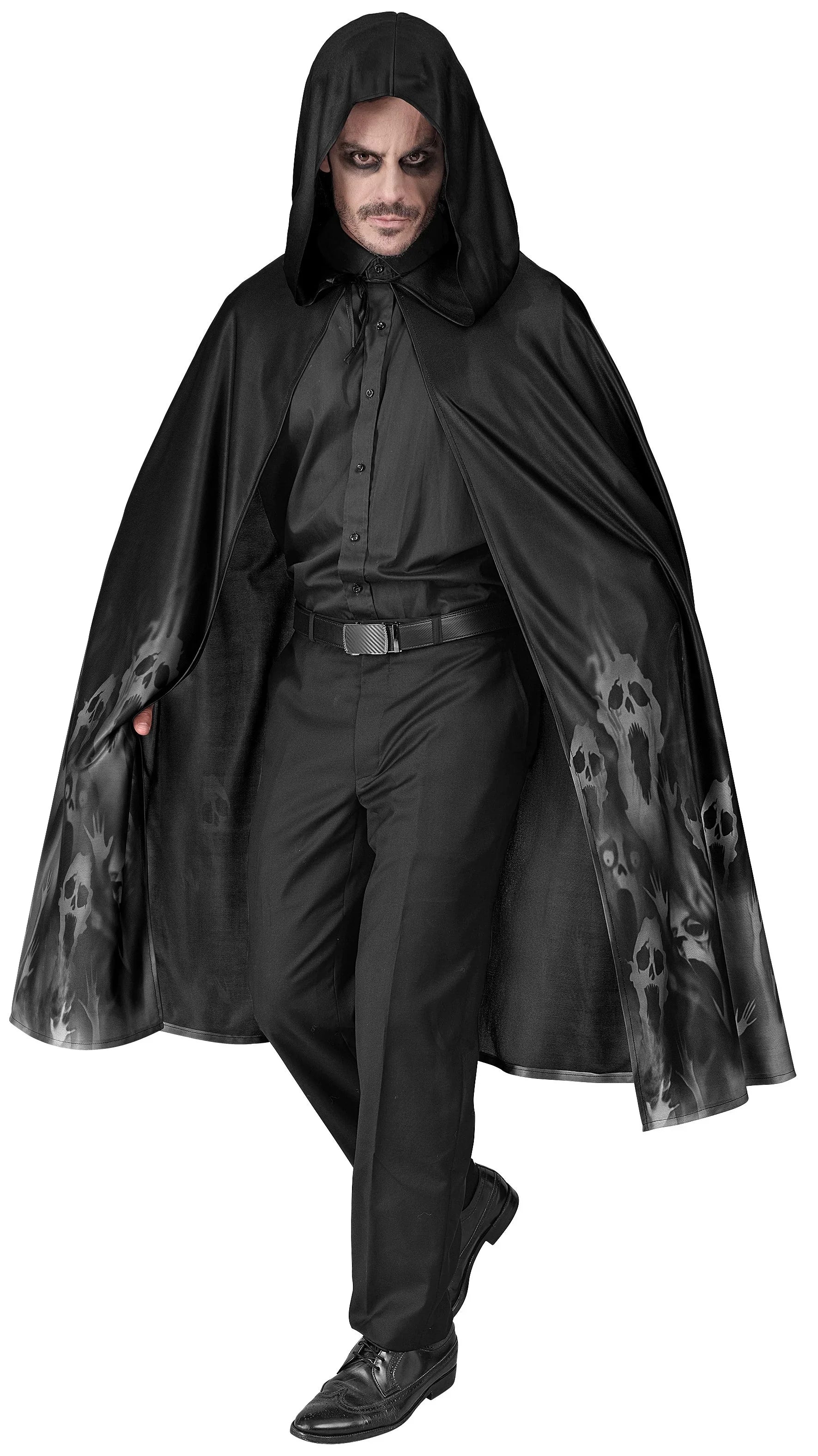 Capa con Capucha Negra con Fantasmas para Adulto Capas Widmann