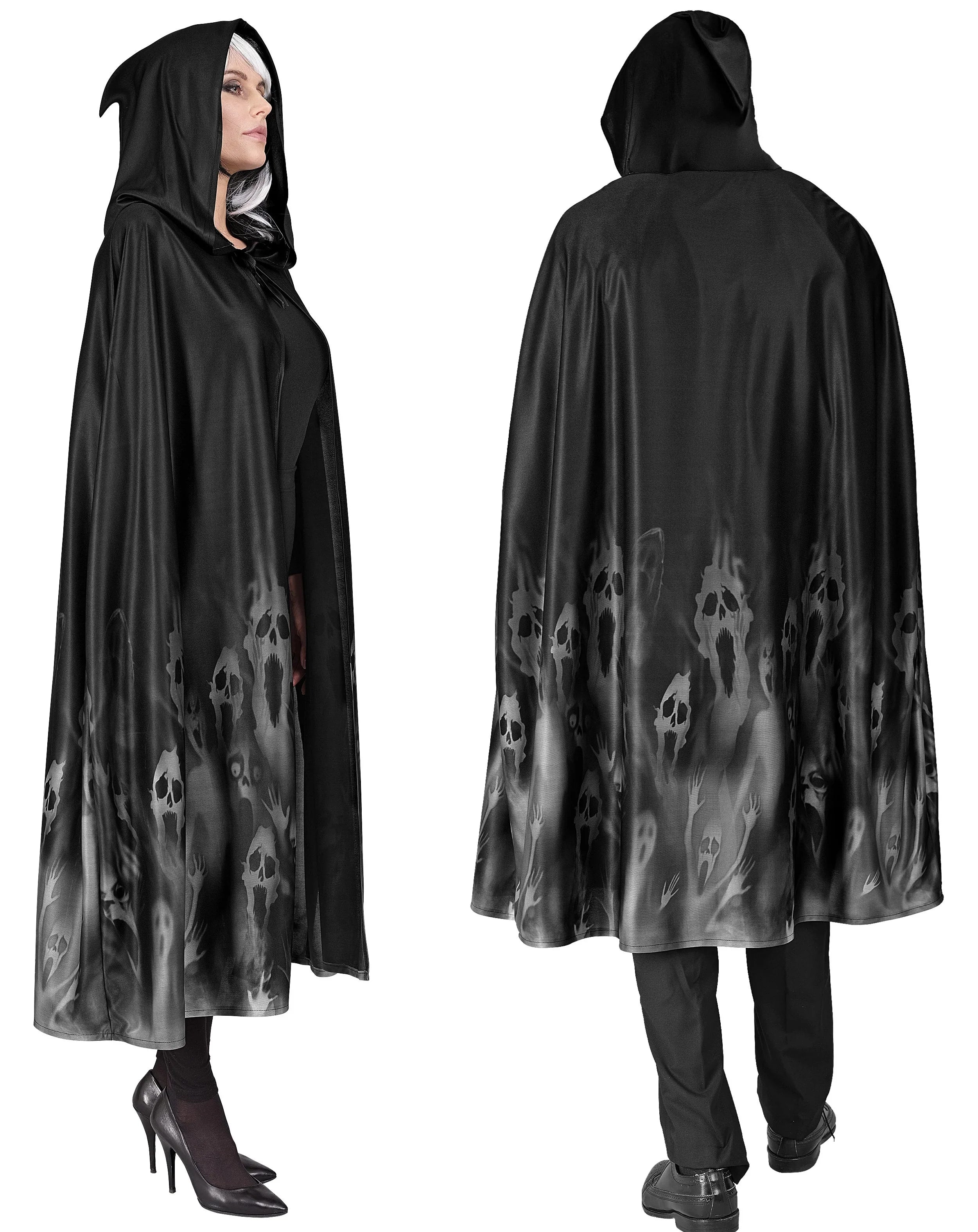 Capa con Capucha Negra con Fantasmas para Adulto Capas Widmann