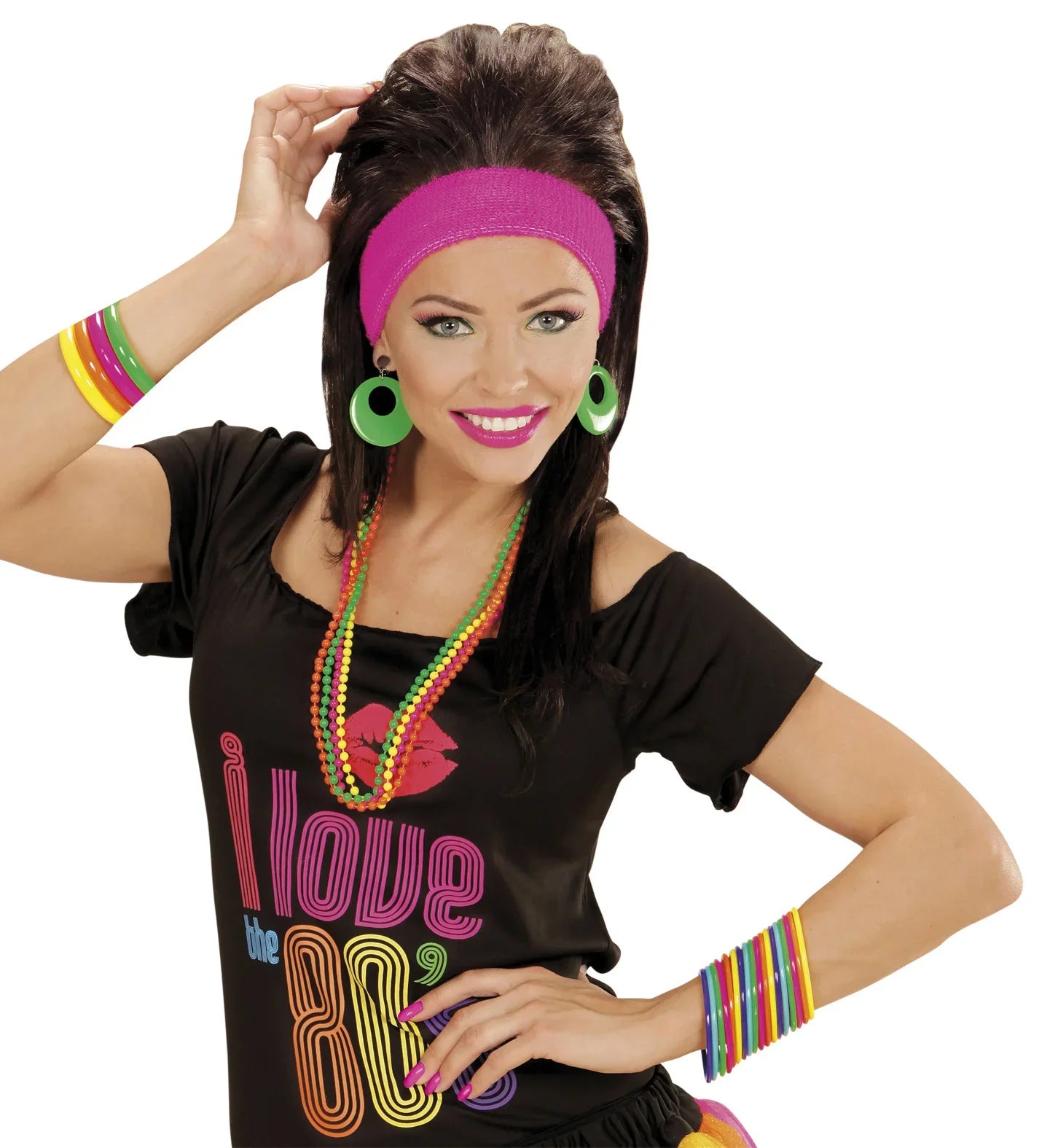 Set de Pulseras Años 80 en Colores Neón Años 80 Widmann