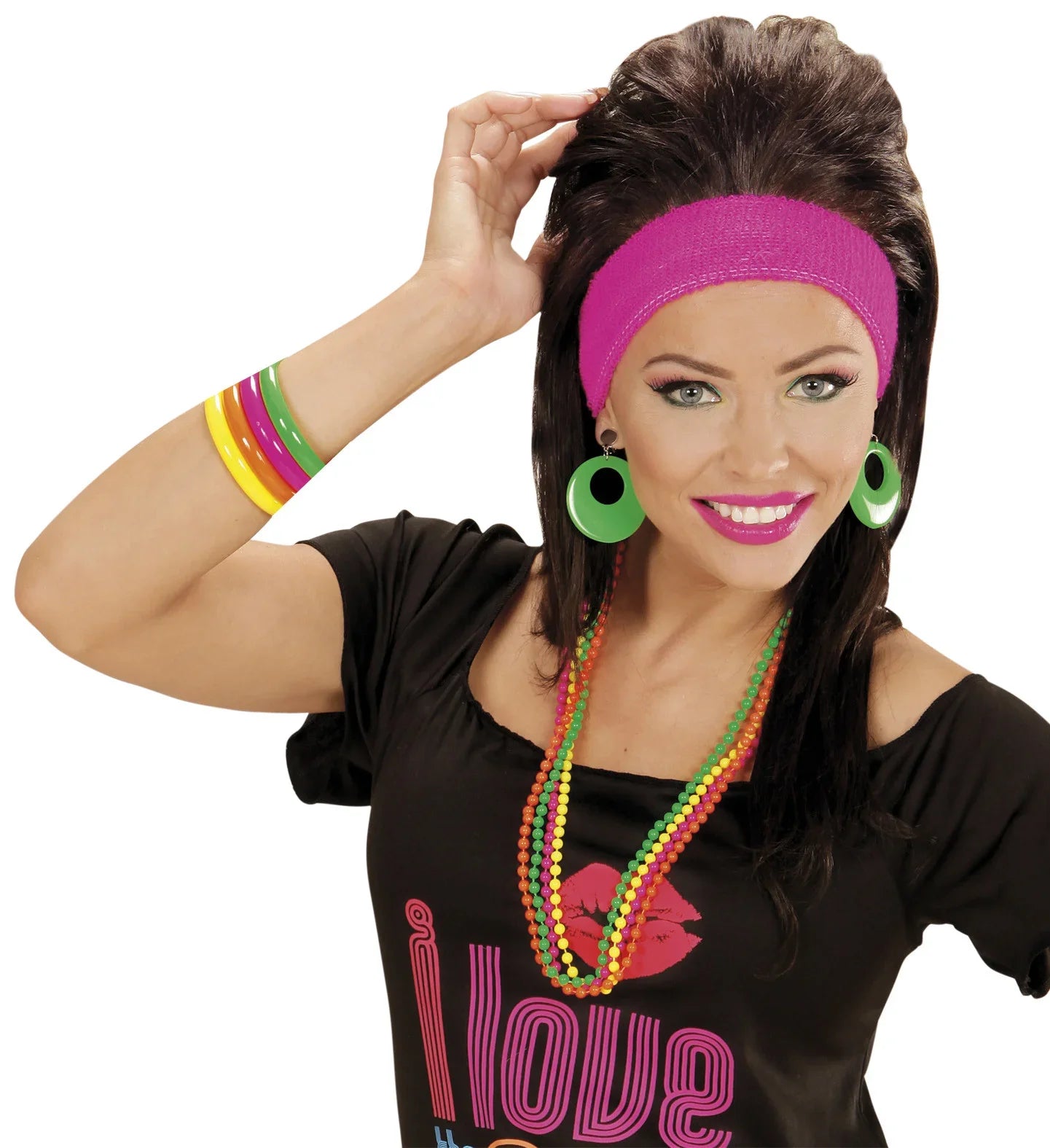 Set de Brazaletes Años 80 en Colores Neón Años 80 Widmann