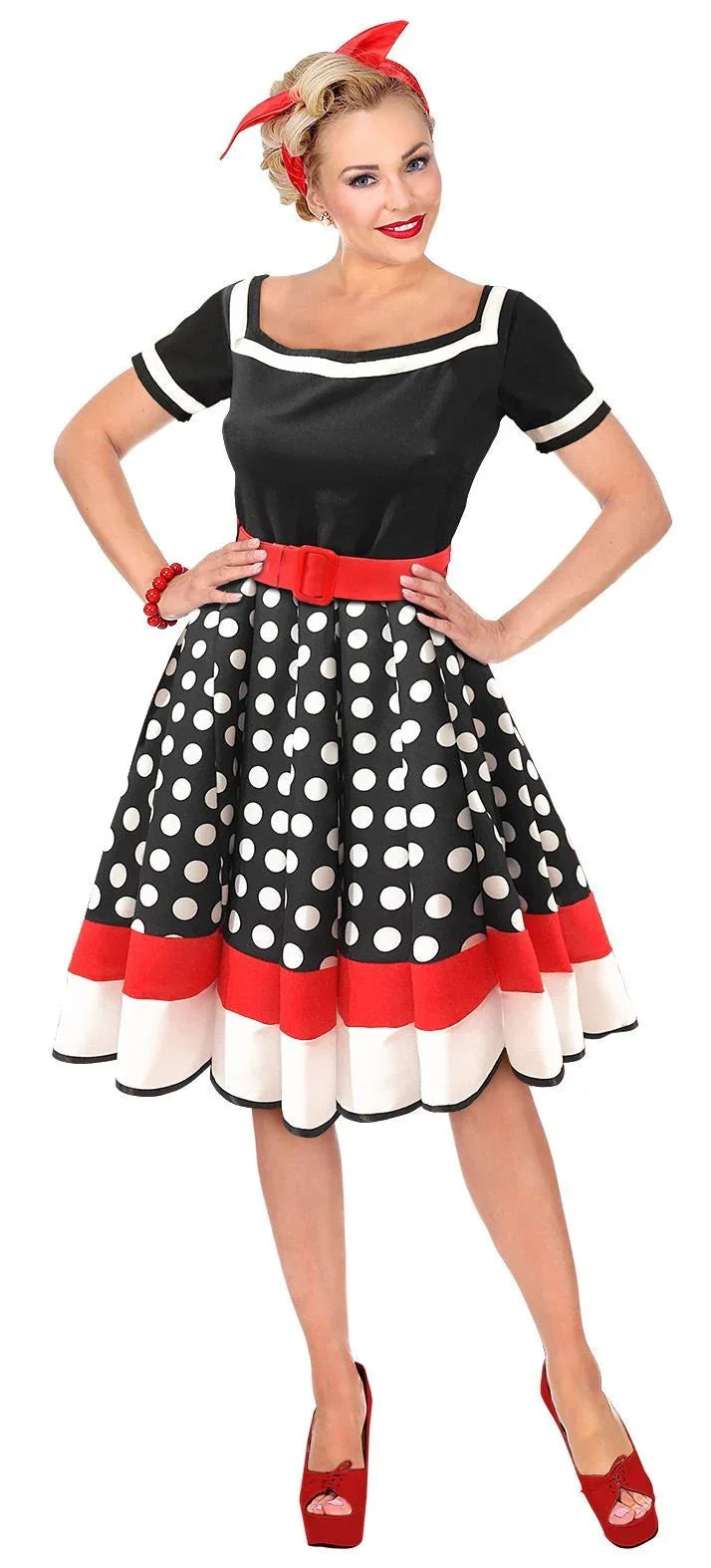 Disfraz de Chica Años 50 con Lunares para Mujer Grease y Años 40 - 50 Widmann