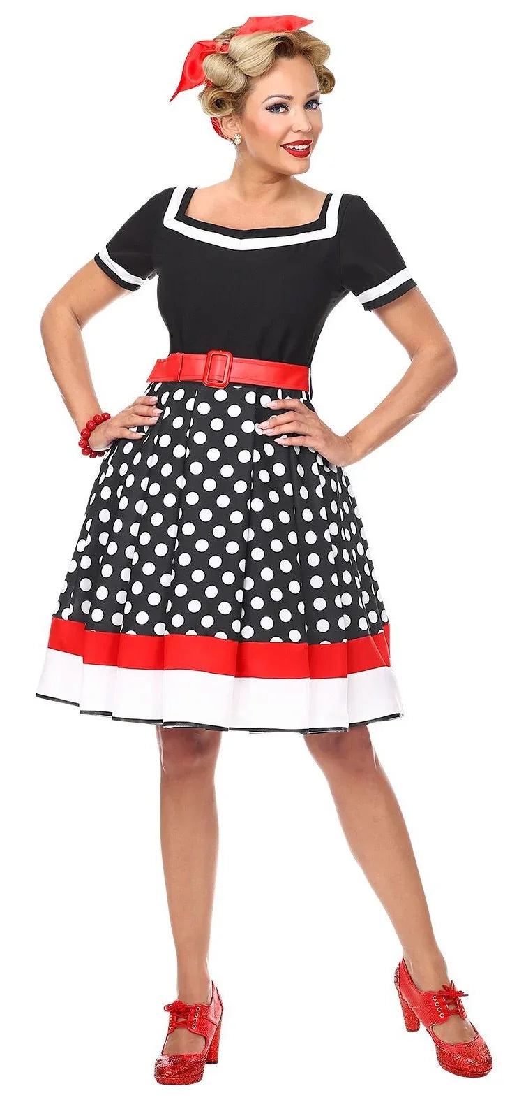 Disfraz de Chica Años 50 con Lunares para Mujer Grease y Años 40 - 50 Widmann