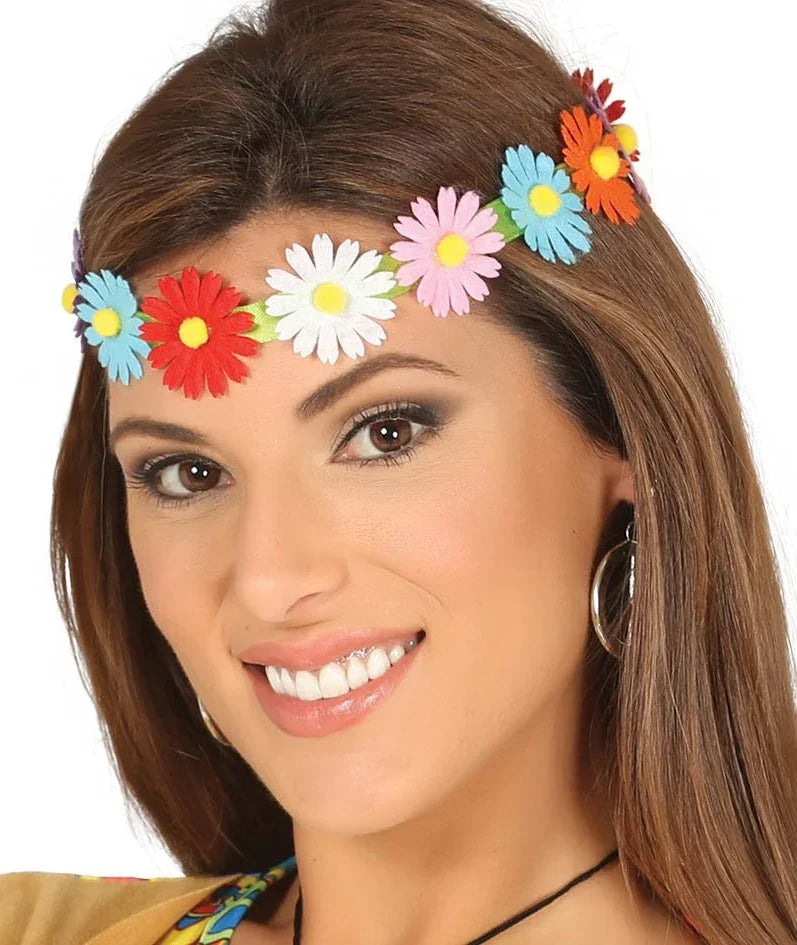 Cinta Hippie con Flores de Colores Complementos Hippies Guirca