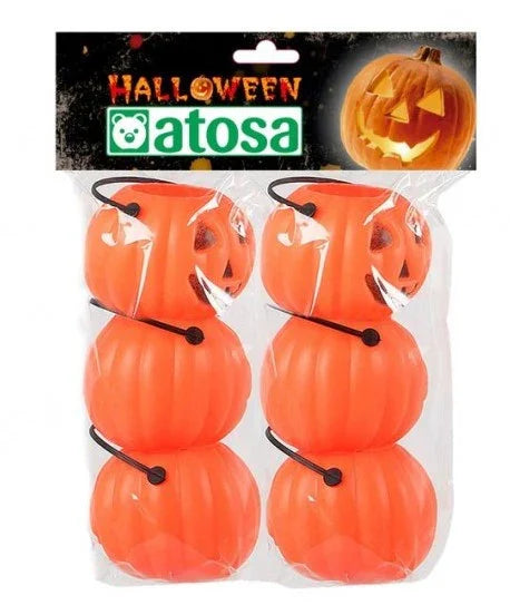 Pack de 6 Calabazas para Decoración de Halloween Halloween Atosa