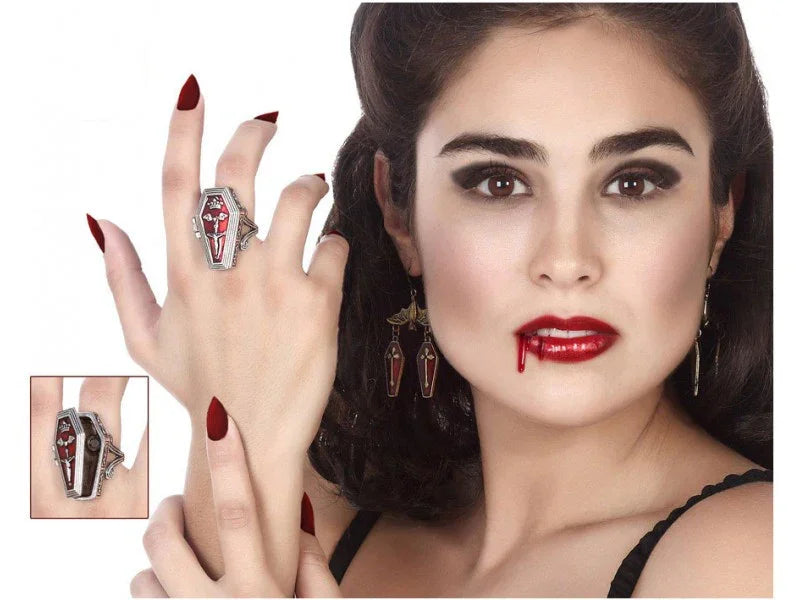 Anillo de Ataúd con Compartimento Secreto Complementos Halloween Atosa