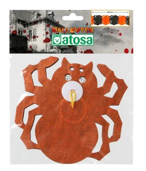 Guirnalda de Arañas Negras y Naranjas para Halloween Guirnaldas Atosa