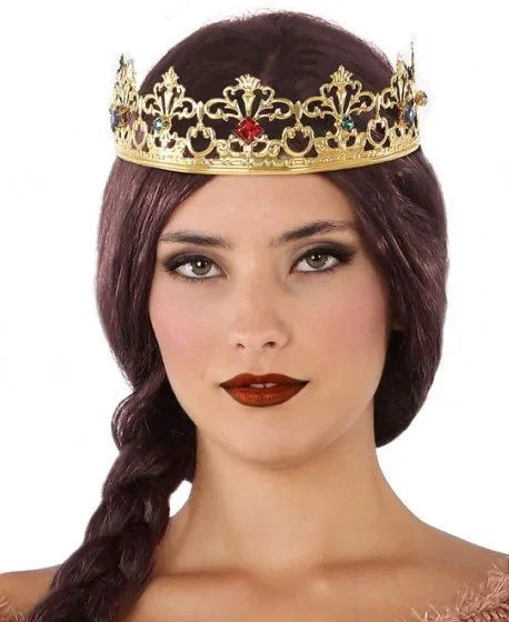 Corona de Rey Mago Dorada Metálica con Pedrería Coronas y Tiaras Widmann