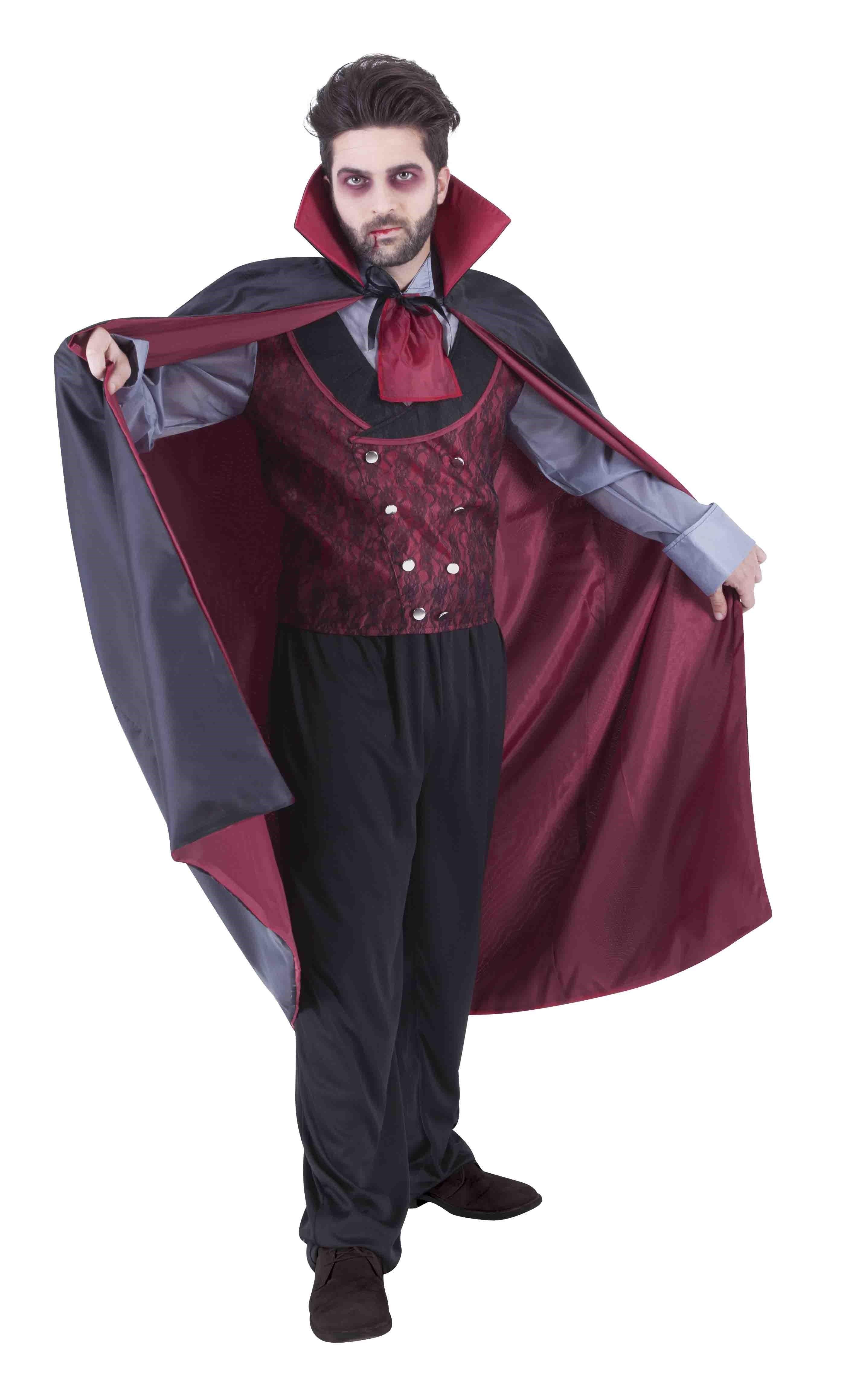 Disfraz de Conde Drácula con Capa para Hombre Vampiros y vampiresas Rubies